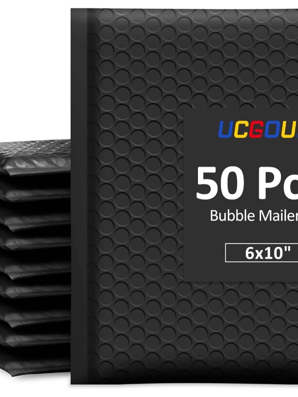 Bubble Mailers 6x10" Black Usable Size 6x9" Padded Envelopes 50 Pack